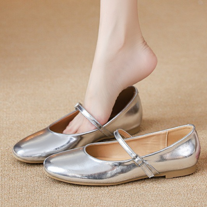 Women Shoes Casual - Silver Ballet Flats Shoes Women Elegant