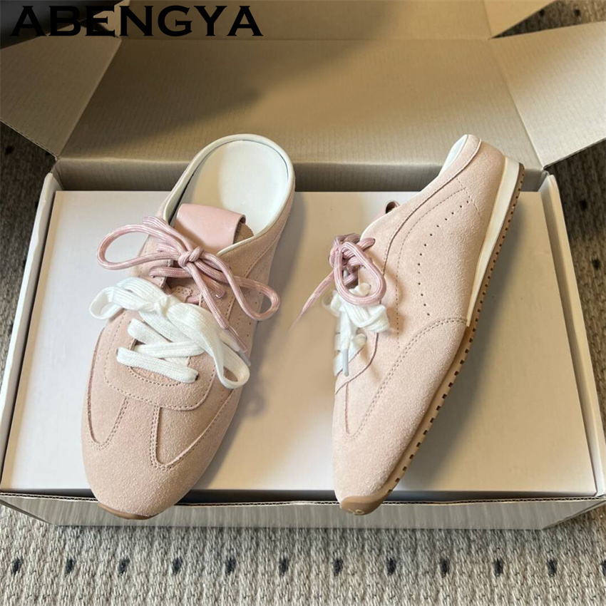 Women Shoes Running - Women's Lace Up Casual Flat Slippers