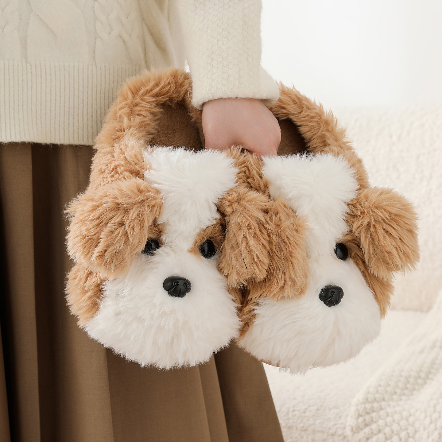 Women'S Shoes Hush Puppies - ZUOFU Border Collie Dog Cartoon Plush