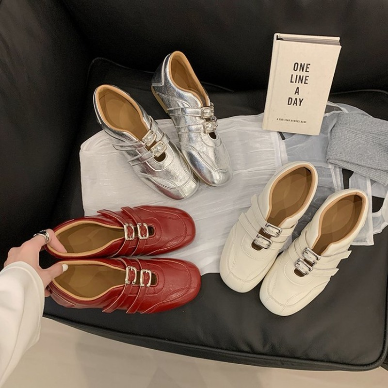 Fashion Women Round Toe Double - Loafer Flat Women 评论和价格