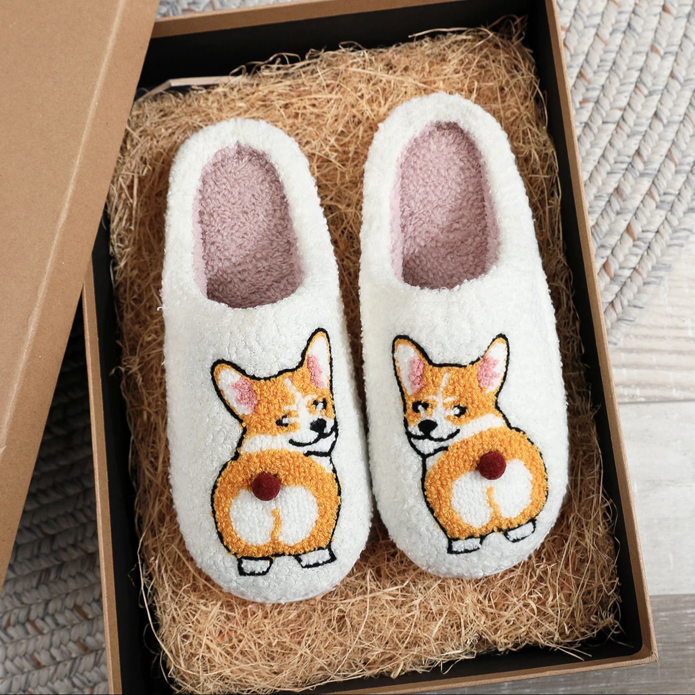 SHAJI Corgi Dog Embroidered Pl - Women'S Shoes Hush Puppies 评论和价格