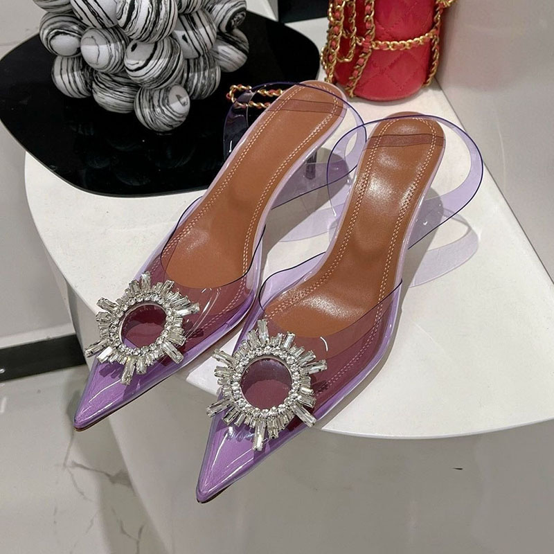 Pointed Toe Clear PVC Thin Hig - Clear Strap Heel 评论和价格