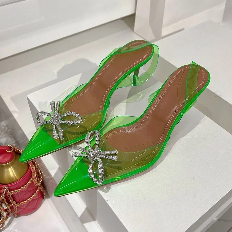 Pointed Toe Clear PVC Thin Hig - Clear Strap Heel 评论和价格