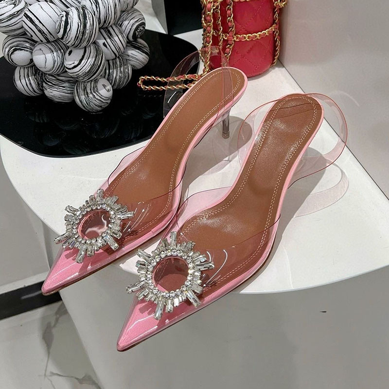 Pointed Toe Clear PVC Thin Hig - Clear Strap Heel 评论和价格