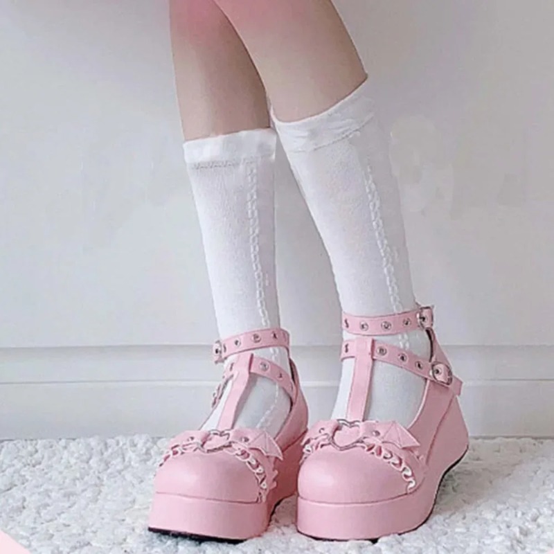 New Sweet Heart Buckle Wedges  - Women Shoes Casual 评论和价格