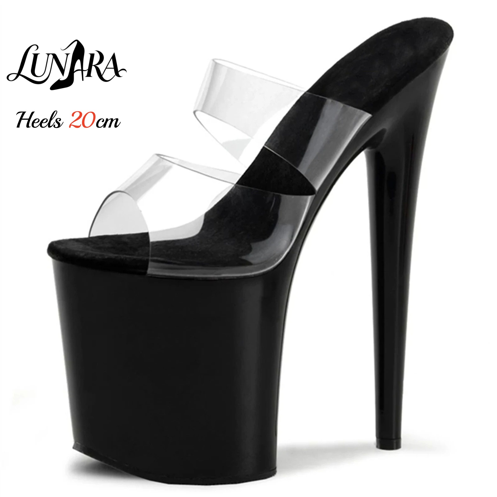 20cm Clear PVC Strappy Ultra H - Clear Strap Heel 评论和价格