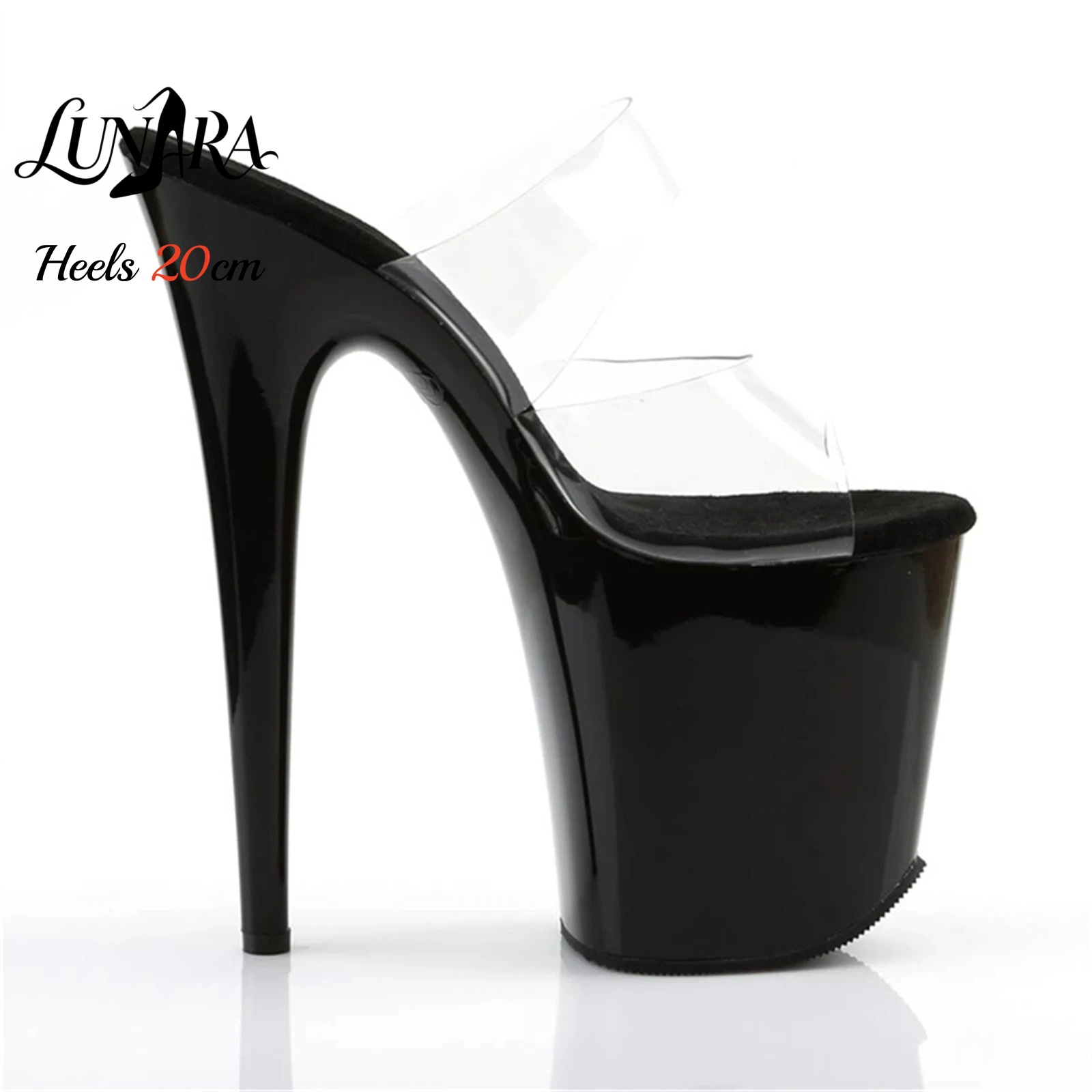 20cm Clear PVC Strappy Ultra H - Clear Strap Heel 评论和价格