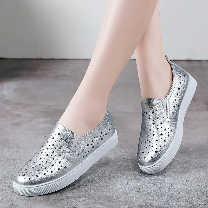 Spring Summer Silver Flats Hol - Women'S Shoes For Standing All Day 评论和价格