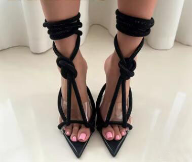 Beige White Black Clear PVC Ro - Clear Strap Heel 评论和价格