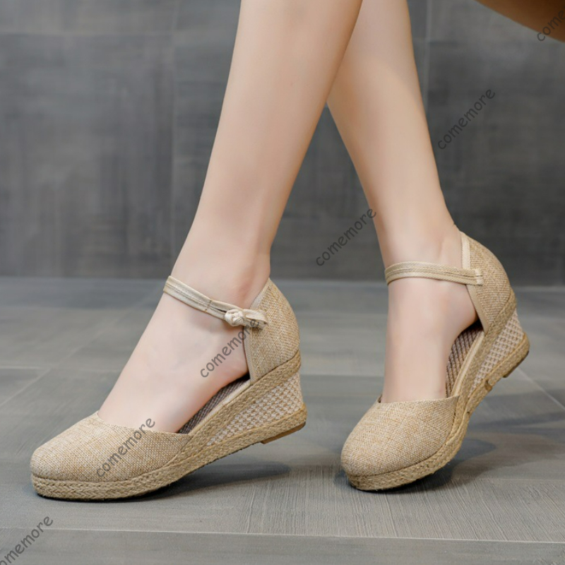 Comemore Sandals High Heel Sum - Espadrille Wedge Shoes 评论和价格