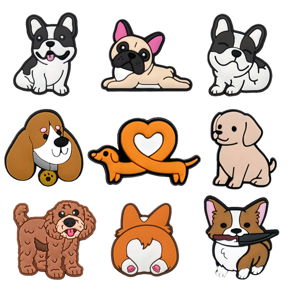1/9pcs Cute Dog PVC Shoe Charm - Women'S Shoes Hush Puppies 评论和价格