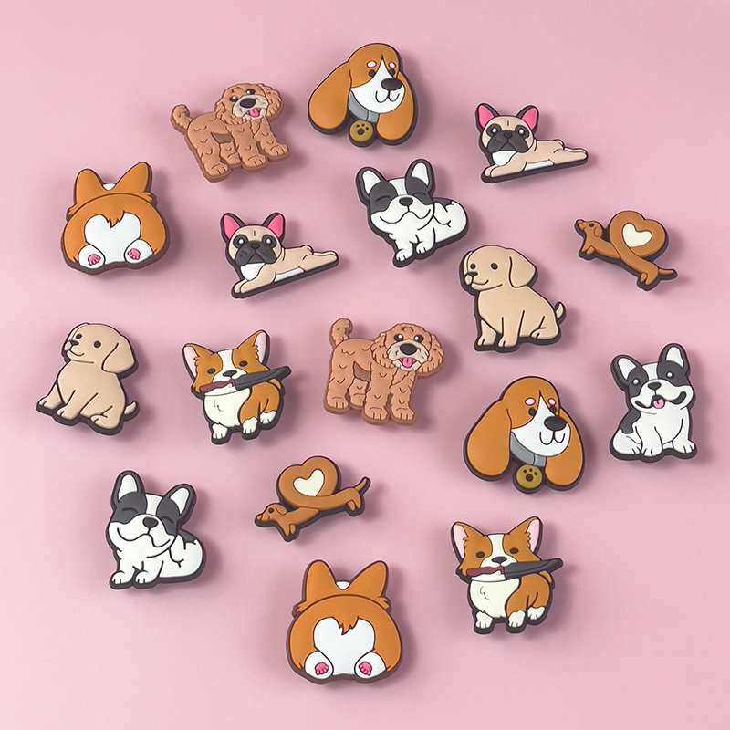 1/9pcs Cute Dog PVC Shoe Charm - Women'S Shoes Hush Puppies 评论和价格