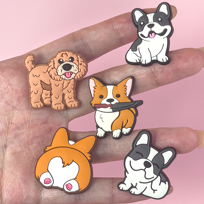 1/9pcs Cute Dog PVC Shoe Charm - Women'S Shoes Hush Puppies 评论和价格