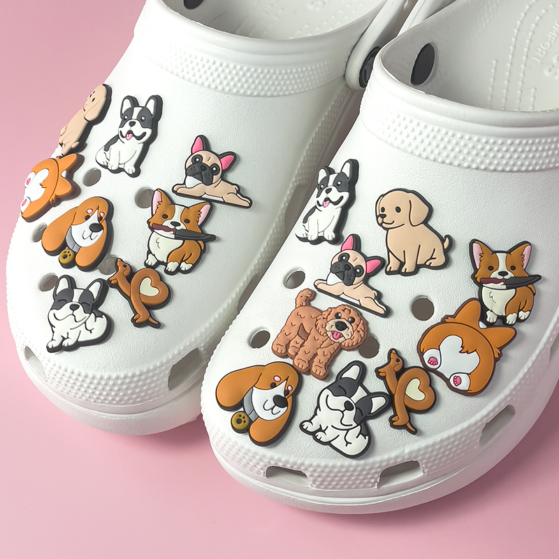 1/9pcs Cute Dog PVC Shoe Charm - Women'S Shoes Hush Puppies 评论和价格