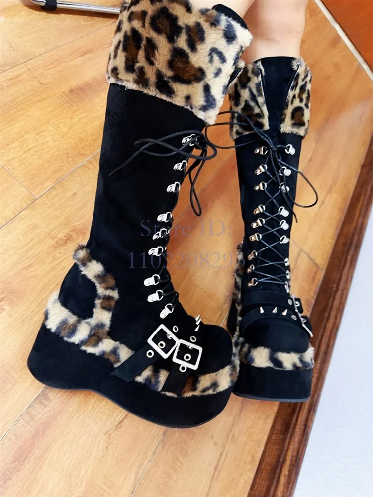 Leopard Fur Knee-high Boots So - Women Shoes Size Chart 评论和价格