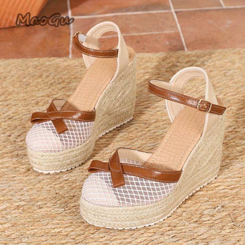 Size42 Women's Mesh Bow Espadr - Espadrille Wedge Shoes 评论和价格