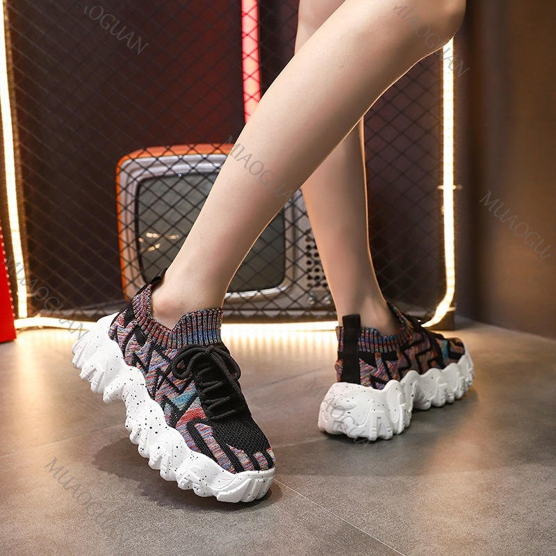 Women Chunky Sneakers Breathab - Women Shoes Running 评论和价格