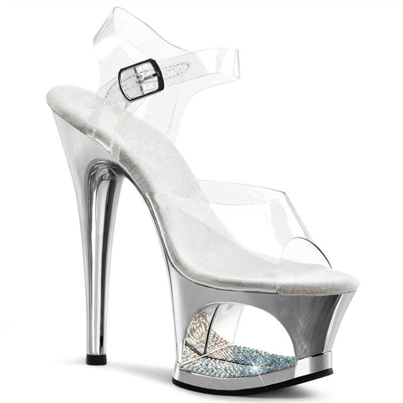 Pink Hollow Out Platform Stile - Clear Strap Heel 评论和价格