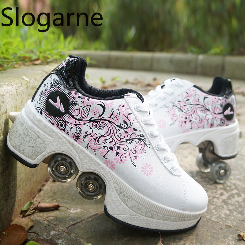 Women 4 Wheels Deformation Rol - Women Shoes Running 评论和价格