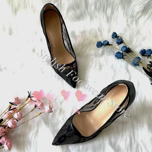 Sexy Black Flower Lace Patchwo - Women'S Shoes In Size 12 评论和价格