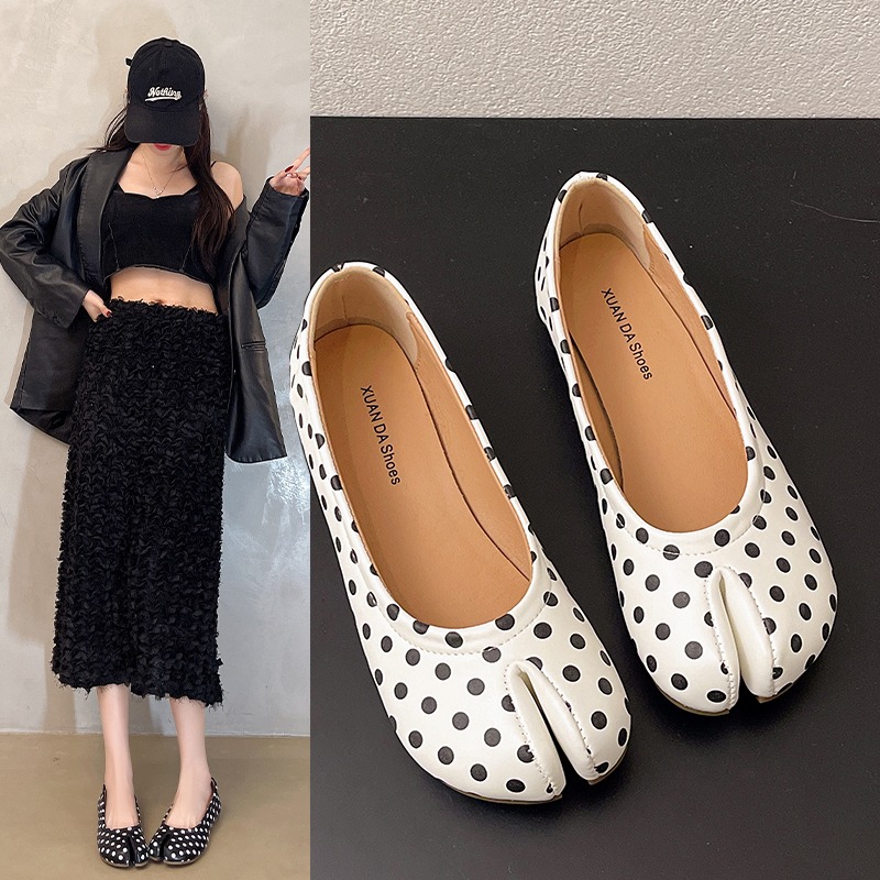 Women Split Toe Flats Polka Do - Women'S Shoes For Standing All Day 评论和价格