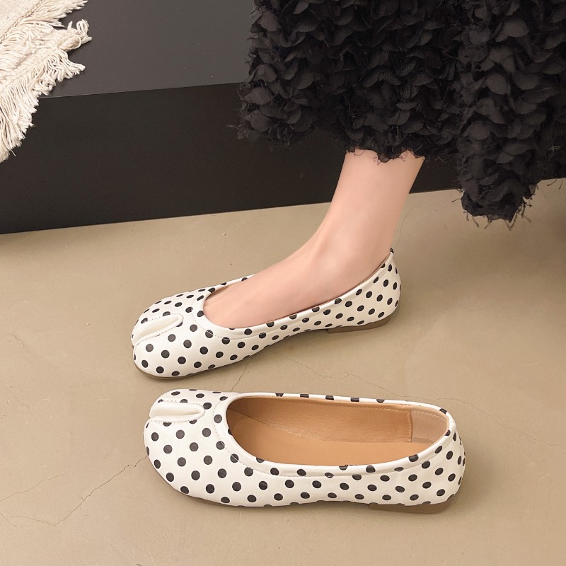 Women Split Toe Flats Polka Do - Women'S Shoes For Standing All Day 评论和价格