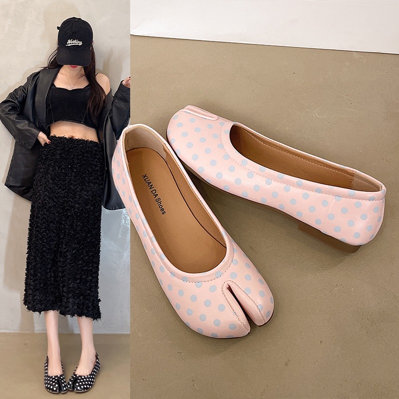 Women Split Toe Flats Polka Do - Women'S Shoes For Standing All Day 评论和价格