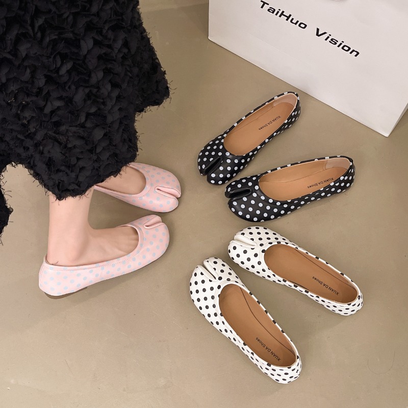 Women Split Toe Flats Polka Do - Women'S Shoes For Standing All Day 评论和价格