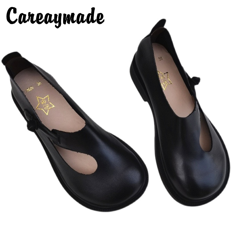 Careaymade-Genuine Leather Big - Women Shoes Casual 评论和价格