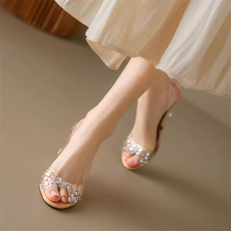 New Summer Clear PVC Peep Toe  - Clear Strap Heel 评论和价格
