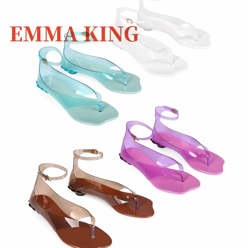 Women's Thong Jelly Sandals,20 - Clear Strap Heel 评论和价格
