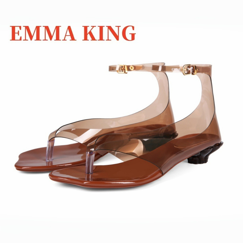 Women's Thong Jelly Sandals,20 - Clear Strap Heel 评论和价格