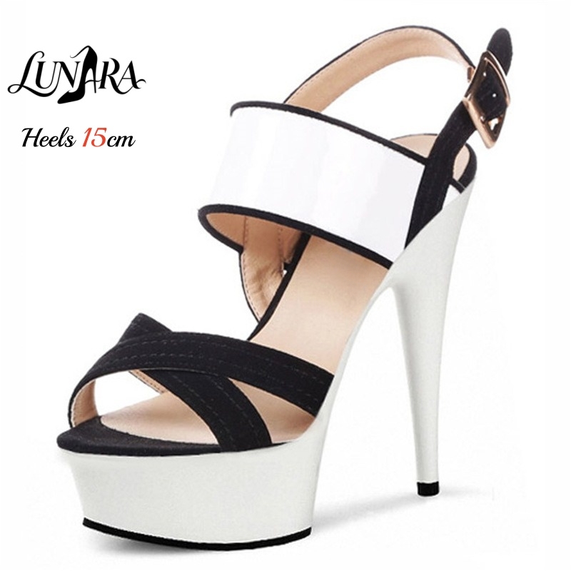 15cm/6Inch Clear Platform Stil - Clear Strap Heel 评论和价格