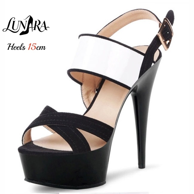 15cm/6Inch Clear Platform Stil - Clear Strap Heel 评论和价格