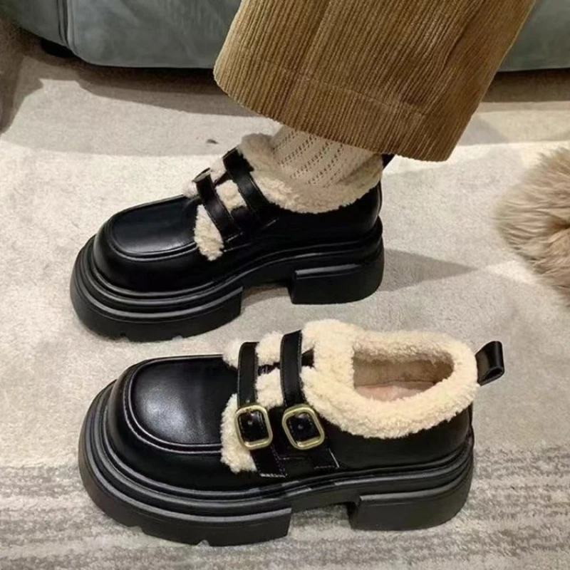 Winter British Style Small Lea - Women Shoes Winter 评论和价格