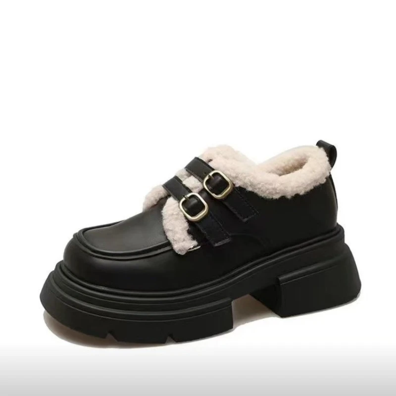 Winter British Style Small Lea - Women Shoes Winter 评论和价格