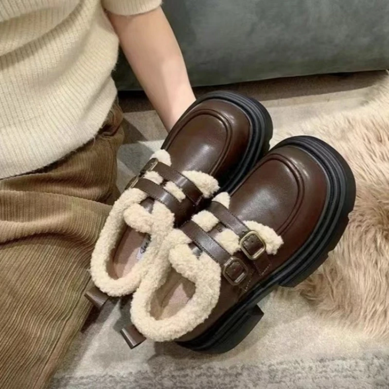 Winter British Style Small Lea - Women Shoes Winter 评论和价格