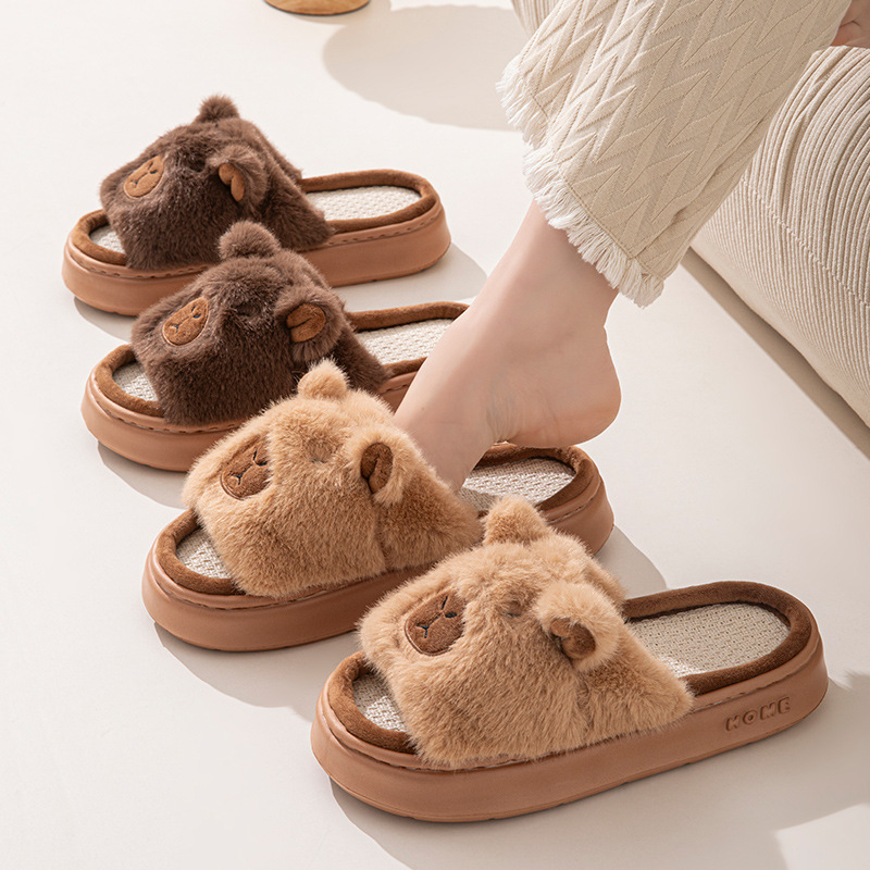 Hemp Cartoon Women's Slippers  - Loafer Flat Women 评论和价格