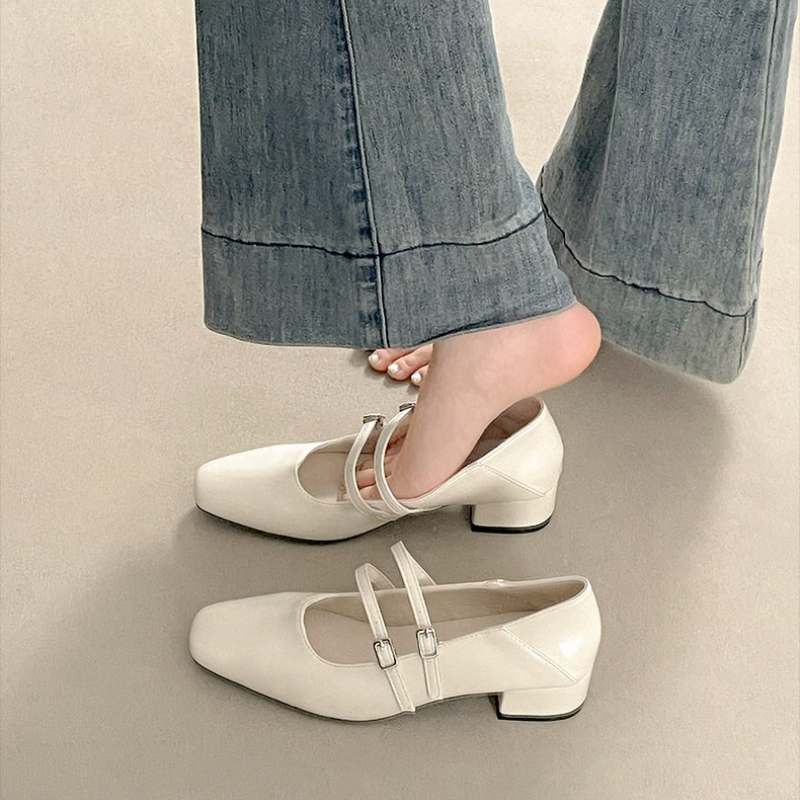 Square Toe Low Heel Women Silv - Women Shoes Casual 评论和价格