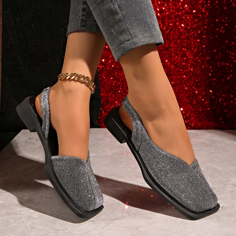 Elegant Glitter Slingback Flat - Loafer Flat Women 评论和价格