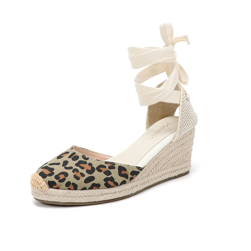 Women Wedge Sandals 7CM Lace U - Espadrille Wedge Shoes 评论和价格