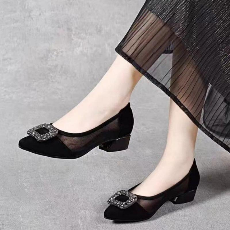 Elegant Pointed Toe Mesh Block - Women Shoes Model 评论和价格